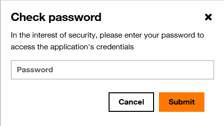 Screen shot of Check password pop-up