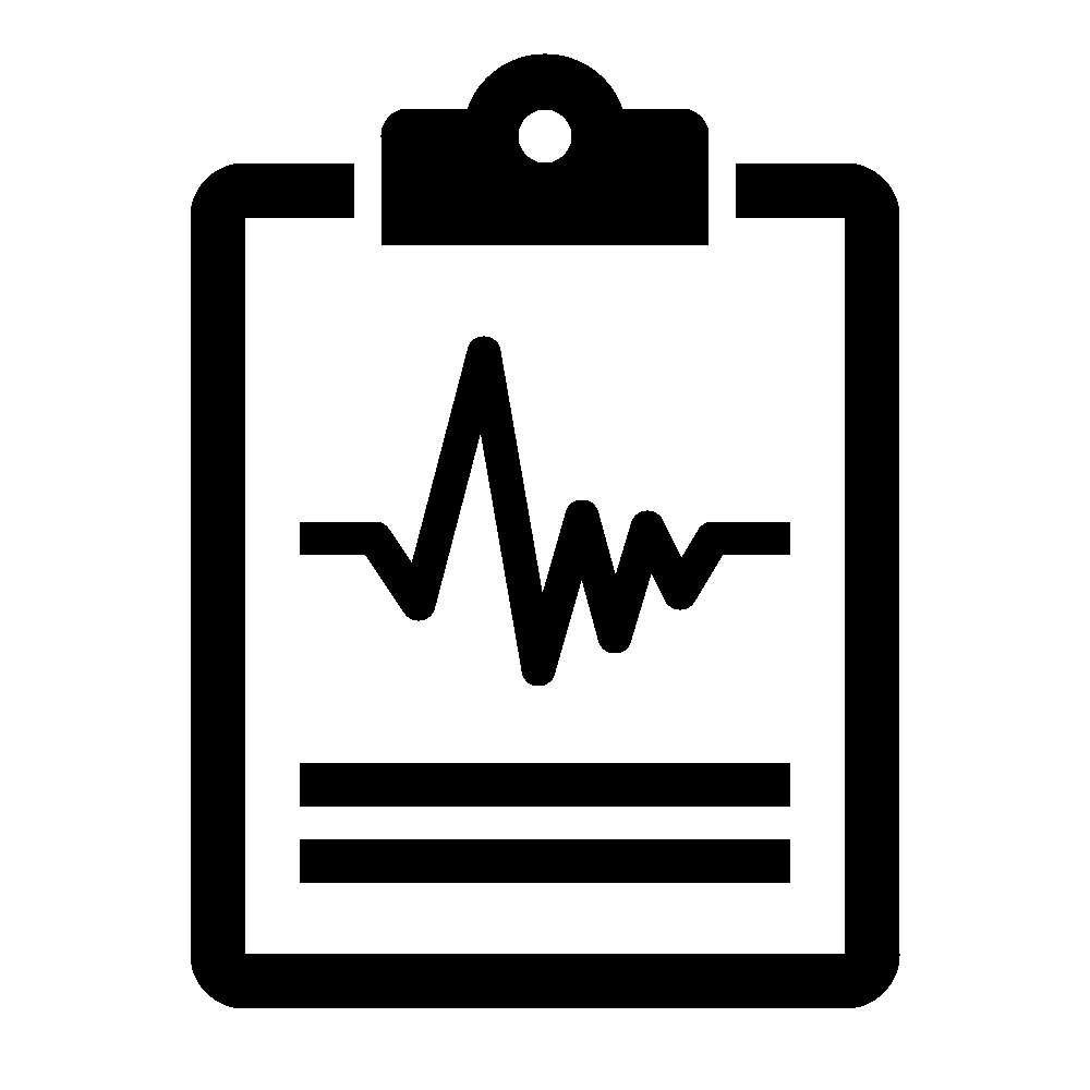 Diagnostic clipboard analysis icon