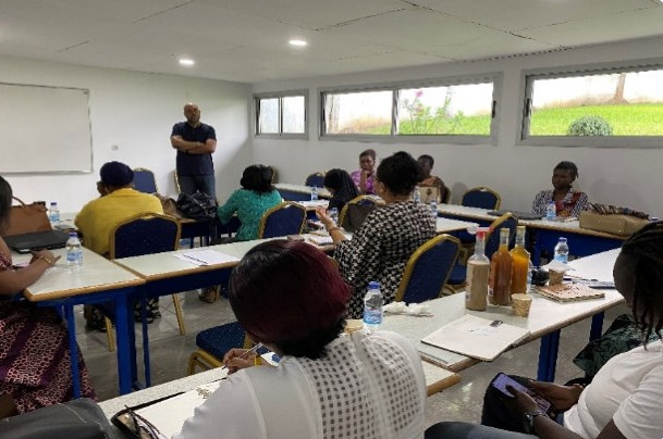 Photograph of a training class for women