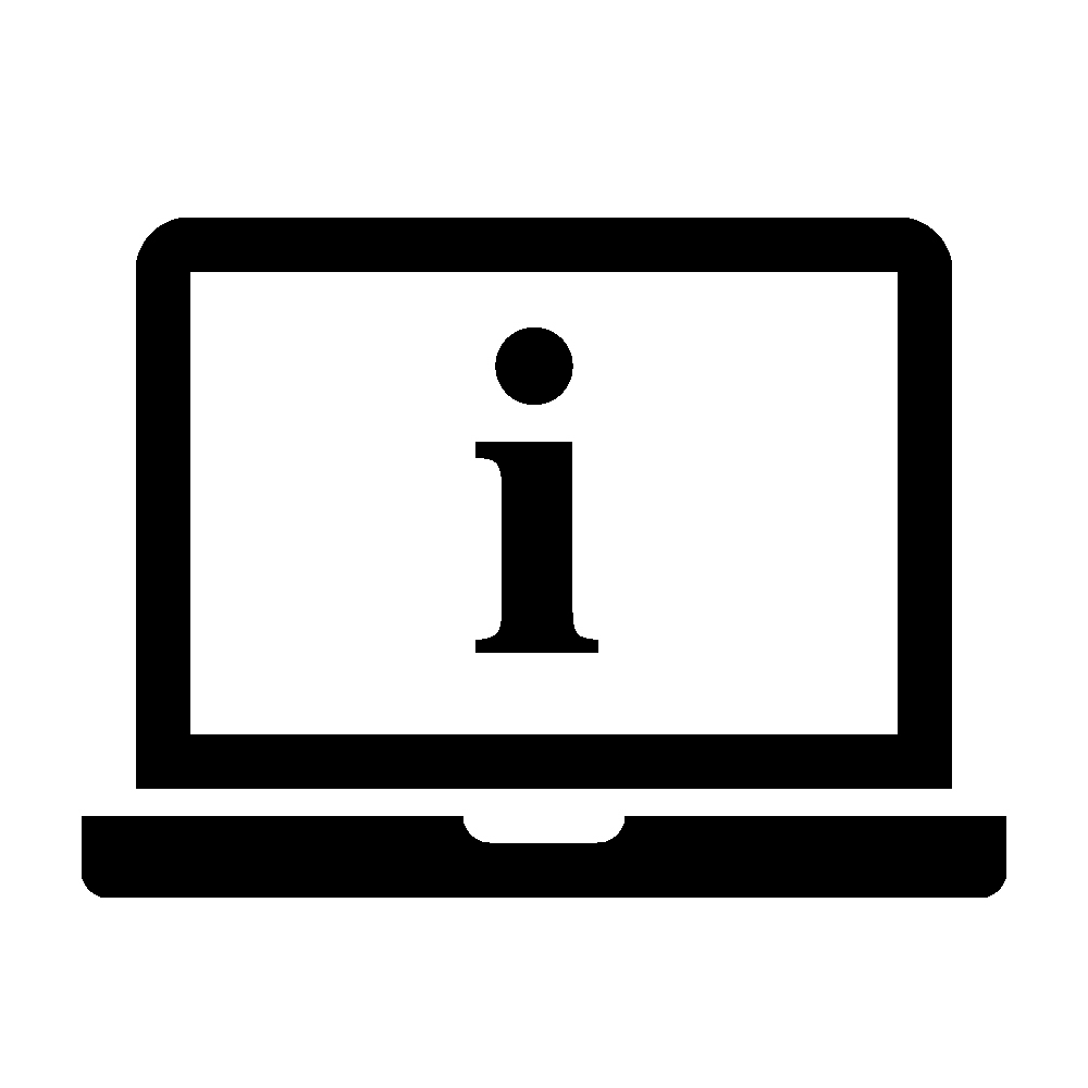 Online information desktop computer icon