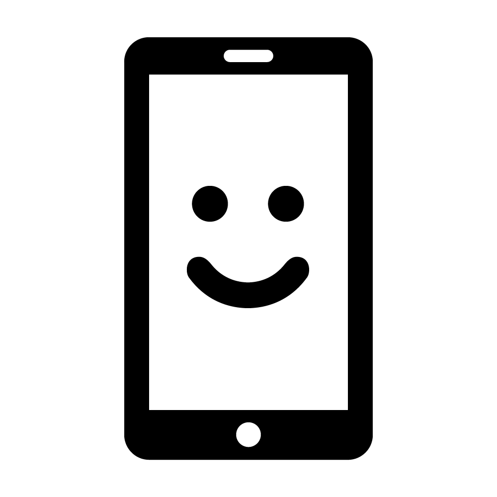 Smile phone, user experience icon