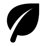 Energy efficiency leaf icon black and white