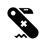 Multi-tool network slicing icon black and white